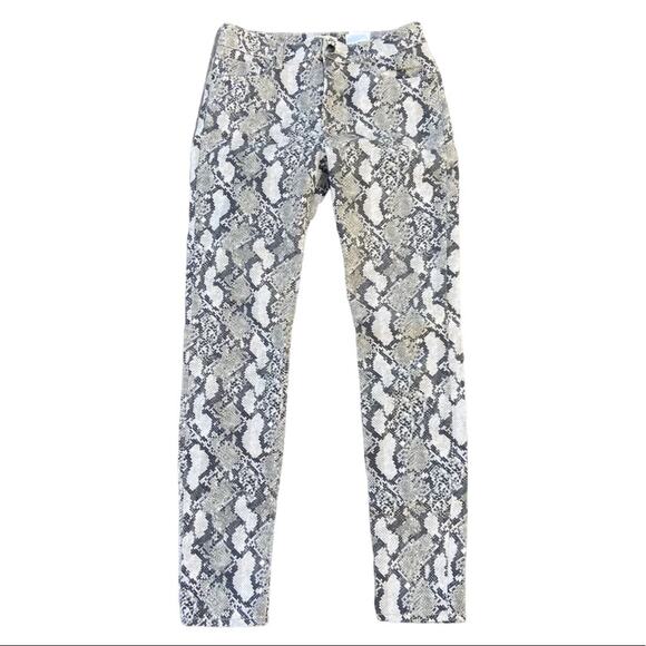 H&M Python Snake Skin Print Jeans Stretch Women's Size 6 - Picture 1 of 4